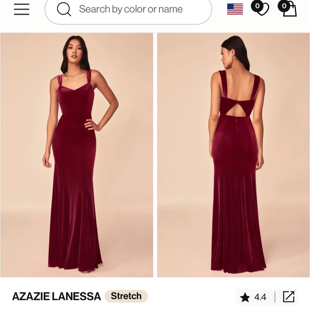 NWT Azazie Red Sleeveless Sweetheart Gown